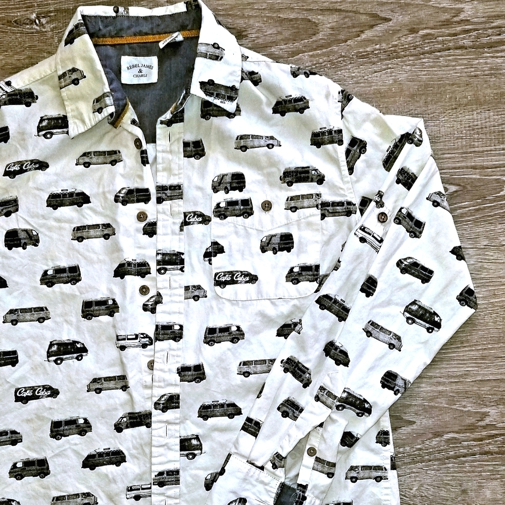 VW Print Button Down